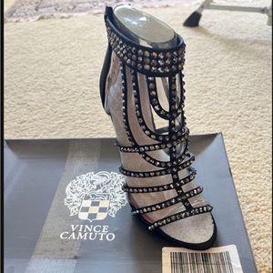 Vince Camuto gladiator rhinestone high heels. Perfect with all their glamour.